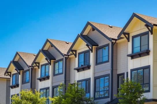 Apartment building rooftops